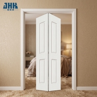 Porte pliante à persiennes moderne JHK-B03 pour usage intérieur de cuisine, ouverture latérale, porte de placard en bois pliante