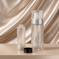 Botol Serum Perawatan Kulit Airless 15ml 30ml 50ml Botol Pompa Airless Kaca Dinding Ganda PP Inner untuk Lotion