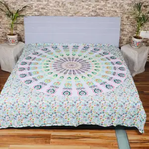 Couvre-lit Vintage suzuki en coton fait à la main, couvre-lit indien décoratif