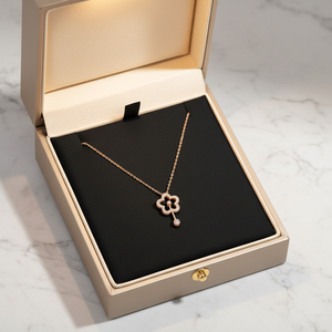 Popular Wholesale Fine Handmade Shiny Flower <b>Necklace</b> Jewelry 18K Solid Rose Gold Real Natural Diamond Flower Pendant <b>Necklace</b> - Product Image 2