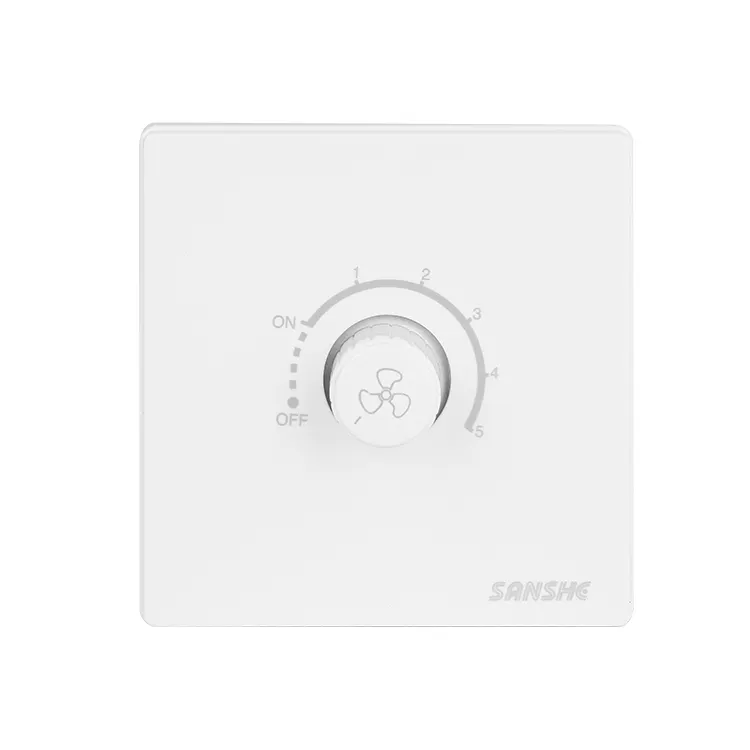 SANSHE high quality S8 series 86mm*86mm wall electrical light dimmer controller switch and fan speed regulator switch