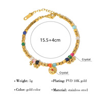 Bracelet en pierre naturelle Bowei plaqué or 18 carats, inspiré d'Instagram, bijoux polyvalents de style européen et américain