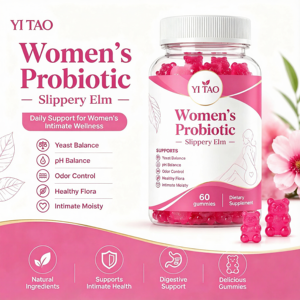 Gomitas Probióticas + Slippery Elm para Mujeres, Equilibrio del pH y Apoyo a la Salud Íntima, Control de Humedad y Olor, 60 Gomitas Dietéticas - Product Image 6