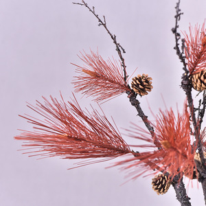 Ramas <span class=keywords><strong>de</strong></span> pino rojo artificial al por mayor con agujas <span class=keywords><strong>de</strong></span> pino y piñas <span class=keywords><strong>para</strong></span> decoración <span class=keywords><strong>de</strong></span> interiores, exteriores, Navidad, festivales, hogar, jardín y mesa. - Product Image 2
