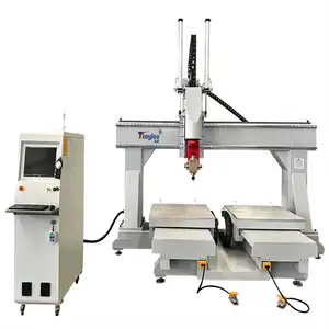 Máquina de carpintería CNC 3D automática, grabador, modelo 3D de 5 ejes, máquina de torneado de madera de torno cnc