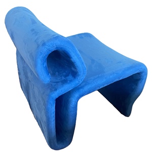 Phụ kiện nội thất sofa đơn cong hình chữ S đúc bọt ghế PU bọt ghế với khung kim loại bên trong trừu tượng hình ghế - Product Image 5