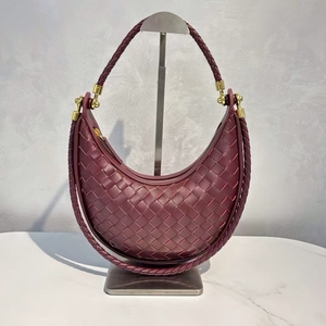 6032 # Fashion Lady Hobo-Taschen aus echtem Leder für Frauen Gewebte Halbmond-Umhängetaschen mit 2 Griffen Handtasche aus Guangzhou - Product Image 2