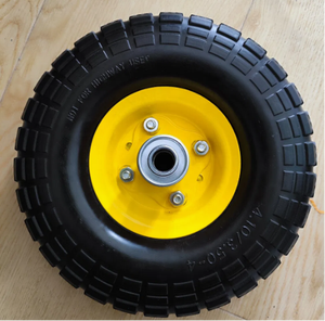 <span class=keywords><strong>Roues</strong></span> en polyuréthane pleines <span class=keywords><strong>4</strong></span>.10/3.50-<span class=keywords><strong>4</strong></span>, pneus anti-crevaison sans air, roulements centraux 5/8 pour chariot à main/chariot - Product Image 5