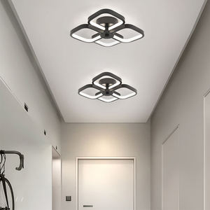 Lámpara de Techo Cuadrada de Metal Moderna Nórdica, <span class=keywords><strong>Panel</strong></span> Negro, LED Simple y Elegante, de Hierro y PS, Empotrada, para Dormitorio, Decoración Interior de Vestidor - Product Image 1