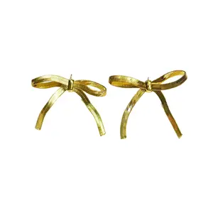 2024 New Arrivals Designer Hot Styles New Trend Drop Snake Chain Short Tassel Bow Stud Earrings For Woman