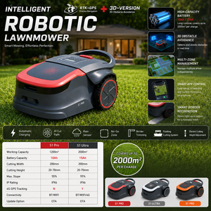 เครื่องตัดหญ้าอัตโนมัติแบบไร้สาย Smart Garden ใช้แบตเตอรี่ ควบคุมระยะไกล ขนาดเล็ก ไม่ต้องกำหนดขอบเขต แบตเตอรี่ 4.0Ah สำหรับสนามหญ้า - Product Image 2