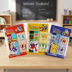 Ensemble de gommes à effacer en bois coréen Pokémon, fournitures scolaires pour enfants, papeterie, dessin animé, cadeau pour étudiants, jouet, objet de collection - Product Image 3