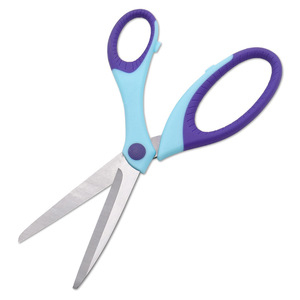 Office Scissors Stainless Steel Straight Head Blue Purple Home Use Paper Cutting - Product Image 2