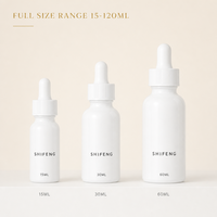 Flacon compte-gouttes en verre blanc nacré 30ml 50ml pour huiles essentielles, sérum et essence, personnalisable avec logo, vente en gros