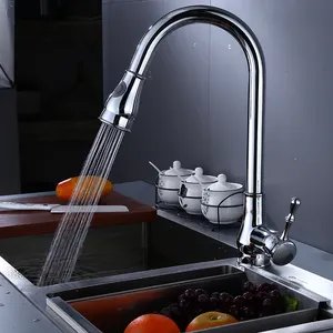 Kitchen Faucet Single China Wholesale Price Chromed Single Handle Antique Pull Down Kitchen Faucet