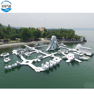 الحديقة المائية نفخ نعم معدات الملاهي المائية مخصصة حجم دائم قطرة جزيرة نفخ حوض السباحة منصة - Product Image 1