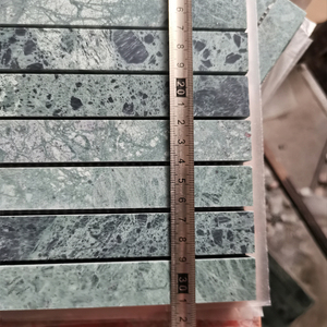 Mosaico de Mármol Verde en Tiras de 10 mm de Grosor para Uso en Habitaciones Modernas - Product Image 2