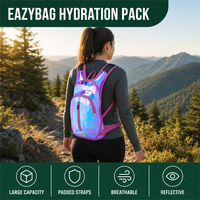 Sac d'hydratation Nepest 8L en nylon pour cyclisme/ ski, avec poche à eau 2L, pour VTT et course à pied, sangle de poitrine/taille réglable, sifflet de sécurité