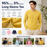 T-shirt à manches longues col rond pour enfants 230G, 95% coton 5% élasthanne, couleur unie, personnalisable avec logo, sous-vêtement décontracté pour enfants XYCMT25AW15T