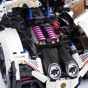 EN STOCK T5052 Jouets DIY pour garçons, coffret cadeau <span class=keywords><strong>de</strong></span> Noël, MOC Voiture <span class=keywords><strong>de</strong></span> sport technique Devels Sixteen V16, blocs <span class=keywords><strong>de</strong></span> construction, briques, modèle 42143 - Product Image 5
