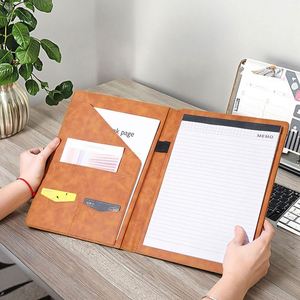 Quick Ship Promotional Portable Executive Pu Leather A4 <b>Portfolio</b> <b>Folder</b> Hard Metal Business Documents Holder Welcome Gifts - Product Image 2