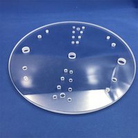 Ventana Óptica de Sílice Fundida Transparente, Lámina de Vidrio de Cuarzo, Disco de Vidrio de Cuarzo Transparente con Orificio