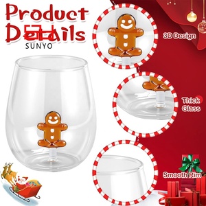 <span class=keywords><strong>Copa</strong></span> de Vino sin Tallo de 450 ml, Hecha a Mano, Reutilizable, Personalizada, de Vidrio de Borosilicato, Decoración Navideña para Árbol de Navidad, para Jugo - Product Image 3