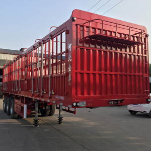 Hete Aanbieding 60 Ton Capaciteit Staalvrachttransport Aanhangwagen 3/4/5 Assen Zwaarbelastbaar Landingsgestel Hekwerk Vervoer Vee - Product Image 2