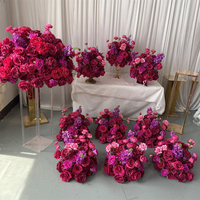 IFG Suministros Florales al por Mayor, Bola de Flores de Rosa Rosa Intenso de 65 cm para Centros de Mesa de Boda