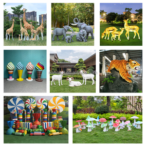 Decorazione esterna moderna grande animale giardino statua stampi giungla animale oggetti di scena a grandezza naturale in fibra di vetro realistica scultura <span class=keywords><strong>tigre</strong></span> - Product Image 6