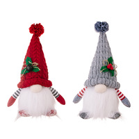 Gnome de Noël en peluche de luxe nordique avec lumière, chapeaux tricotés, Rudolph lumineux, poupée de Noël, cadeau pour enfants, jouet sans visage pour la table de la maison