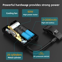 Tire Inflator Portable 25 Cylinder Smart Air Compressor Auto Fast Inflation Pump for Car Motorcycle Bicycle