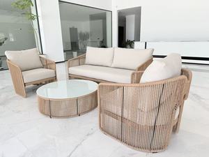 Ensemble de meubles de luxe modernes en rotin tressé <span class=keywords><strong>pour</strong></span> <span class=keywords><strong>terrasse</strong></span> <span class=keywords><strong>extérieure</strong></span>, chaise et <span class=keywords><strong>canapé</strong></span> <span class=keywords><strong>pour</strong></span> hôtel, patio, villa ou loisirs en extérieur - Product Image 5