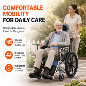<span class=keywords><strong>Silla</strong></span> <span class=keywords><strong>de</strong></span> <span class=keywords><strong>Ruedas</strong></span> Manual Autopropulsada Completamente Reclinable con Asiento <span class=keywords><strong>de</strong></span> Acero al Carbono y Malla, <span class=keywords><strong>Ruedas</strong></span> Integradas <span class=keywords><strong>de</strong></span> 24 Pulgadas, Reposapiés Ajustables, Freno, Orinal y Mesa - Product Image 4
