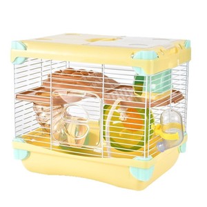 Cage à hamster à trois étages, structure en fil d'acier rectangulaire, facile à assembler, habitat intérieur pour petits animaux de compagnie - Product Image 5