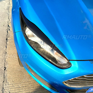 สีดำเงา/คาร์บอนลุคไฟหน้ารถด้านหน้าสติกเกอร์ติดคิ้วสำหรับฟอร์ด เฟียสต้า MK6.5 2013-2017 - Product Image 5