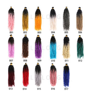 Offre Spéciale 14-22 pouces vague d'eau profonde cheveux bouclés pré-bouclé Ombre <span class=keywords><strong>deux</strong></span> tons crochet mèches de cheveux synthétiques pour tresses africaines - Product Image 3