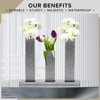 Vase à fleurs de table en acrylique scintillant argenté sur mesure manteau étagère lucite vase ensemble cadeau pour la décoration intérieure