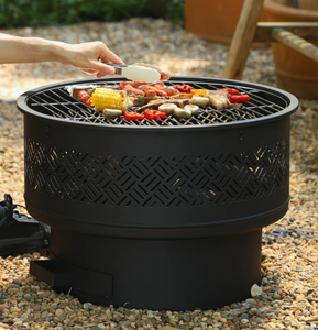 <span class=keywords><strong>Chimenea</strong></span> Redonda Grande <span class=keywords><strong>de</strong></span> Metal para Exteriores, Brasero <span class=keywords><strong>de</strong></span> Acero Resistente a la Intemperie, Brasero para Patio, Jardín, Fiestas y Entretenimiento - Product Image 4