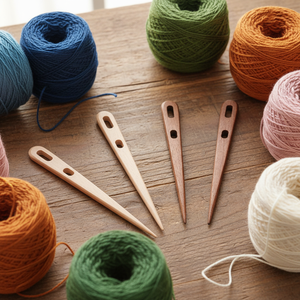 Outil de crochet en bois massif fait main avec <span class=keywords><strong>navette</strong></span> et aiguille à tricoter à gros chas pour débutants - Product Image 6