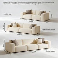 Modernes Quadratisches Stoff-Ecksofa-Set Dreisitzer Modulares Sofa für Villa-Wohnzimmer Komfortables Umweltfreundliches Design