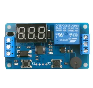 Dc 12V Programmeerbare Timer Schakelaar Cyclus Tijdrelais Module Board Led Zoemer