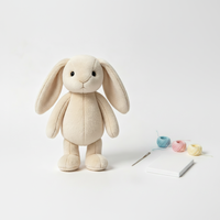 Peluche Lapin Debout Brodé en Polyester et Coton PP pour Machine à Pinces, Décoration d'Anniversaire, Vente Chaude pour Parcs d'Attractions, En Gros