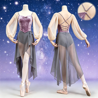 Robe de danse moulante, jupe de ballet, costume de performance de ballet, justaucorps de gymnastique artistique, pour femmes et filles, patinage artistique