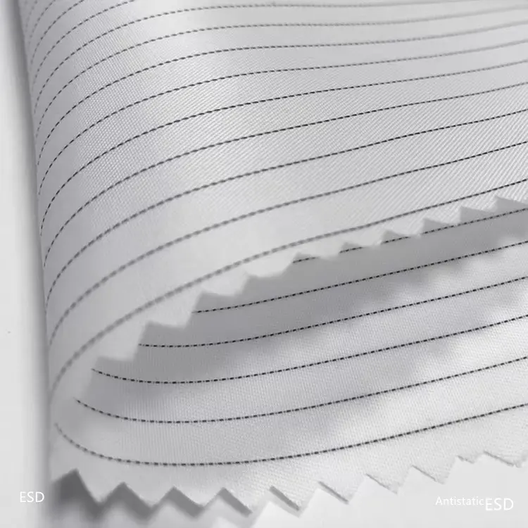 Tissus textiles bleus précipités Tissu Esd en polyester de carbone de coton antistatique à haute conductivité sergé