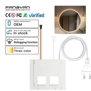 Specchio LED Intelligente con Sensore Touch e Riscaldamento, 110V 220V 1A 12W, Dimmer CCT a Uno/Tre Colori, Controllo a Due Pulsanti, Antiappannamento - Product Image 1