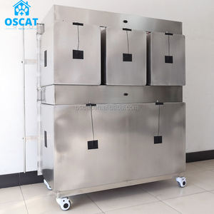 OSCAT EC-3A, peralatan Dokter Hewan 5 pintu baja nirkarat kandang ICU anjing dengan pintu oksigen & roda klinik hewan - Product Image 5