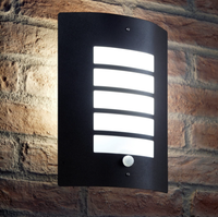 Moderno IP44 pulido de acero inoxidable sensor de movimiento E27 60W pared exterior lámpara de luz de mamparo