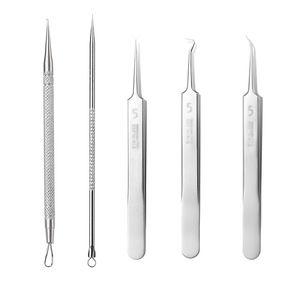 Customized stainless steel cell <b>clamps</b>, blackhead removal tweezers, high-precision acne needle set, beauty salon pimple - Product Image 5