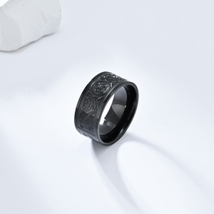 Celtic Knot Titanium Steel <b>Ring</b> Steel Black Men's Fashion Jewelry Gift - Product Image 4
